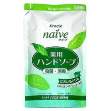 KRACIE "Naive" Мыло жидкое для рук с экстрактом чайного листа (сменная упаковка), 200 мл