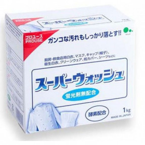 "Mitsuei" "Super Wash" Мощный стиральный порошок с ферментами для стирки белого белья 1 кг.