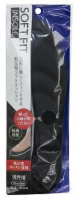 "FUDO KAGAKU" "Soft Fit" Мягкие анатомические стельки с антибактериальным эффектом для спортивной обуви (черные) 25-28 см.,