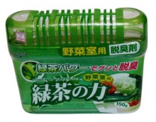 KOKUBO Дезодорант-поглотитель неприятных запахов,экстракт зелёного чая, для холод.(овощная кам),150г
